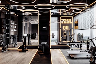 design 3d gym sports exterior interior facility rendering