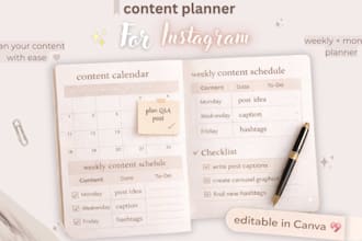 create an aesthetic instagram content planner in canva