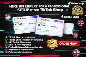 setup tiktok  shop, tiktok shop setup for dropshipping, UK USA tiktok shop setup