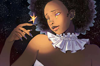draw your character in anime or semirealism art style