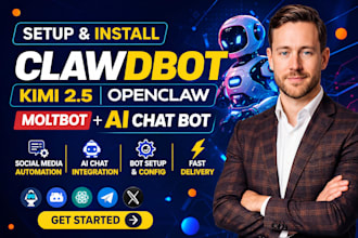install clawdbot, kimi 2 5, openclaw ai chatbot,  social media bot, moltbot
