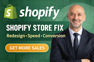 redesign, update, fix and optimize shopify store for higher conversions