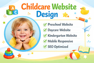 design kindergarten preschool childcare daycare website