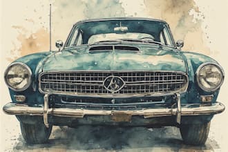 create a custom watercolor car portrait