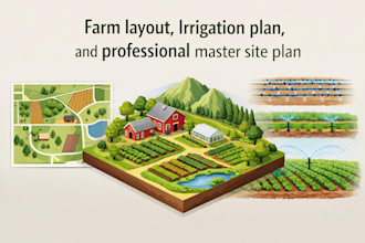design farm layout, irrigation plan, and professional master site plan