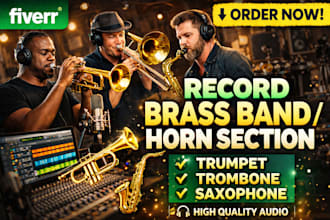ecord brass band or horn section trumpet trombone  saxophone