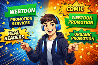 professional webtoon, comic, and tapas promotion