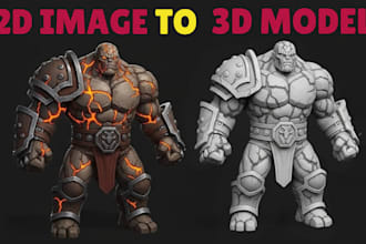 convert 2d drawing, image to 3d printable model stl ready for 3d resin printing