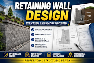 design retaining walls with structural calculations