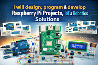 design program and  develop raspberry pi project iot and robotics solutions