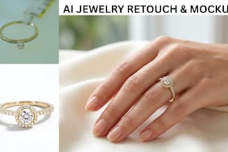 do jewelry photo retouch, jewelry mockup on ai model for your brand accesories