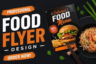 create modern food flyer, restaurant flyer and menu design