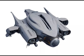 create 3d spaceship model, spaceship interior, robot 3d sculpting and starship