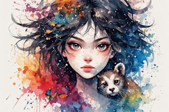 create a custom artistic watercolor portrait