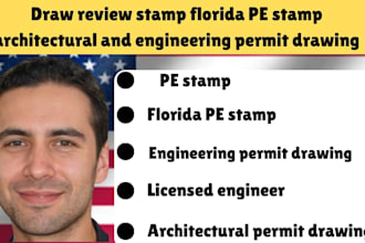 draw review stamp, drawing for city permit and architectural engineer