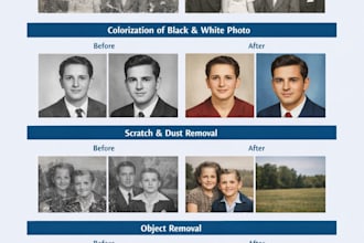 do professional photo restoration and colorize black and white photos