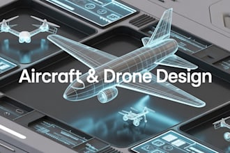 design aircraft, uav, or drone 3d cad models for your project