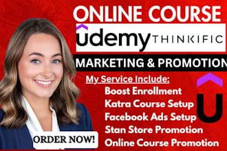 promote online learnworld course, stan store course marketing, udemy course