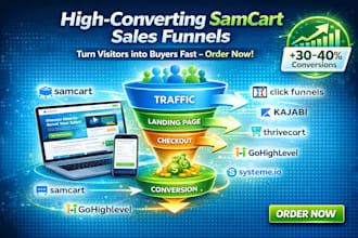 build high converting samcart sales funnel and landing page