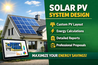 solar pv system with layout and energy calculations