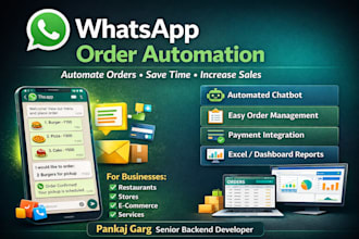 build whatsapp order automation system with chatbot and payment integration