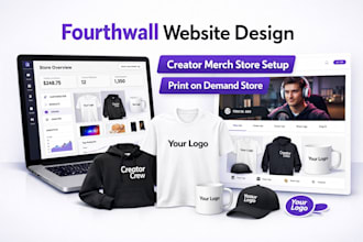 setup fourthwall store design print on demand product upload fourth wall website