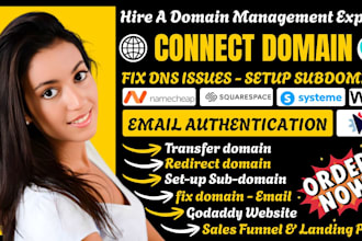 connect domain, do domain transfer, redirect domain, connect domain, fix