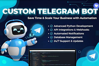 build a custom telegram bot for auto messaging and notifications in python