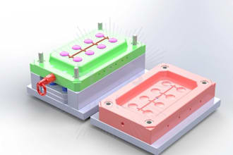 design 3d printable mold, 3d silicon, plastic injection mold for manufacturing