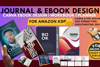 create canva book design flipbook magazine recipe cookbook journal planner kdp
