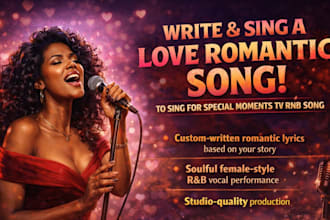write and sing a love romantic song to sing for special moments val rnb song