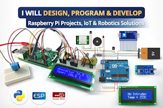 design respberry pi iot, robotics, automation with python c