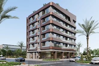 remodel mixed used property, neighborhood layout,UK urban housing plan rendering