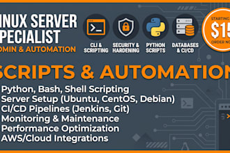 provide linux server support, automation, and scripting
