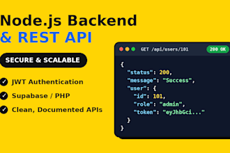 build a secure backend API with supabase nodejs or PHP