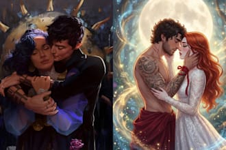 do nsfw semi realistic couple art romance illustration character art commissions