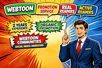 professionally promote your webtoon, tapas, comic, or webcomic to real readers