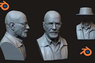 custom 3d digital sculpting 3d head 3d face action figure stl file 3d printing