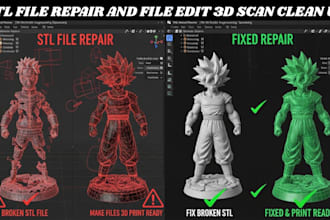 stl file repair file edit obj file custom file modification 3d model 3d printing