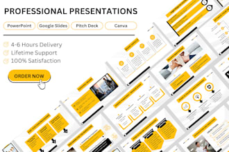 design a pitch deck, google slides, powerpoint, canva presentation