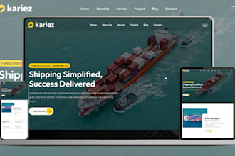 create logistics, trucking, dispatch, freight, courier moving company website