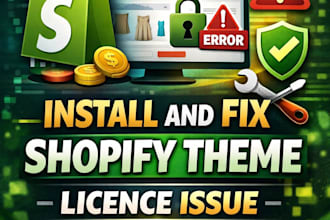 install and fix shopify theme license issue