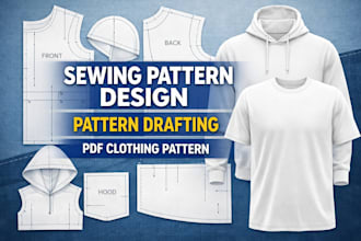create sewing pattern drafting for tshirt hoodie blouse clothing patterns pro