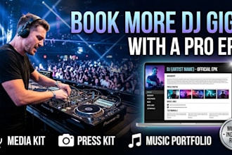 design professional dj artist epk electronic press kit with clickable media kit