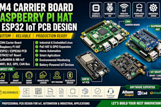 design industrial cm4 carrier board, raspberry pi hat, and esp32 iot pcb