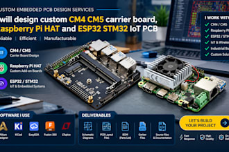 design custom cm4 cm5 carrier board, raspberry pi hat and esp32 stm32 iot pcb