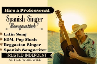 topline country vocalist pop edm song demo rnb lead male singer ghost songwriter