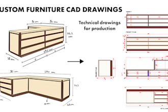create detailed cad drawings for custom furniture