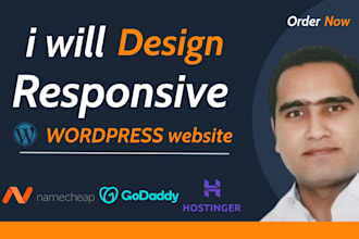 design redesign and create a wordpress website namecheap godaddy and hostinger