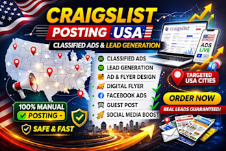 create digital flyer insta, fb and craigslist ads for you